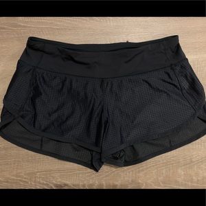 Mesh dot pattern black lululemon shorts